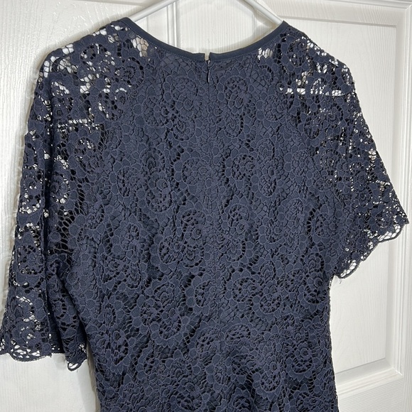 Madewell Womens Magnolia Lace Dress Size 8 Navy Blue Wedding Guest Classic Beach - Picture 8 of 9